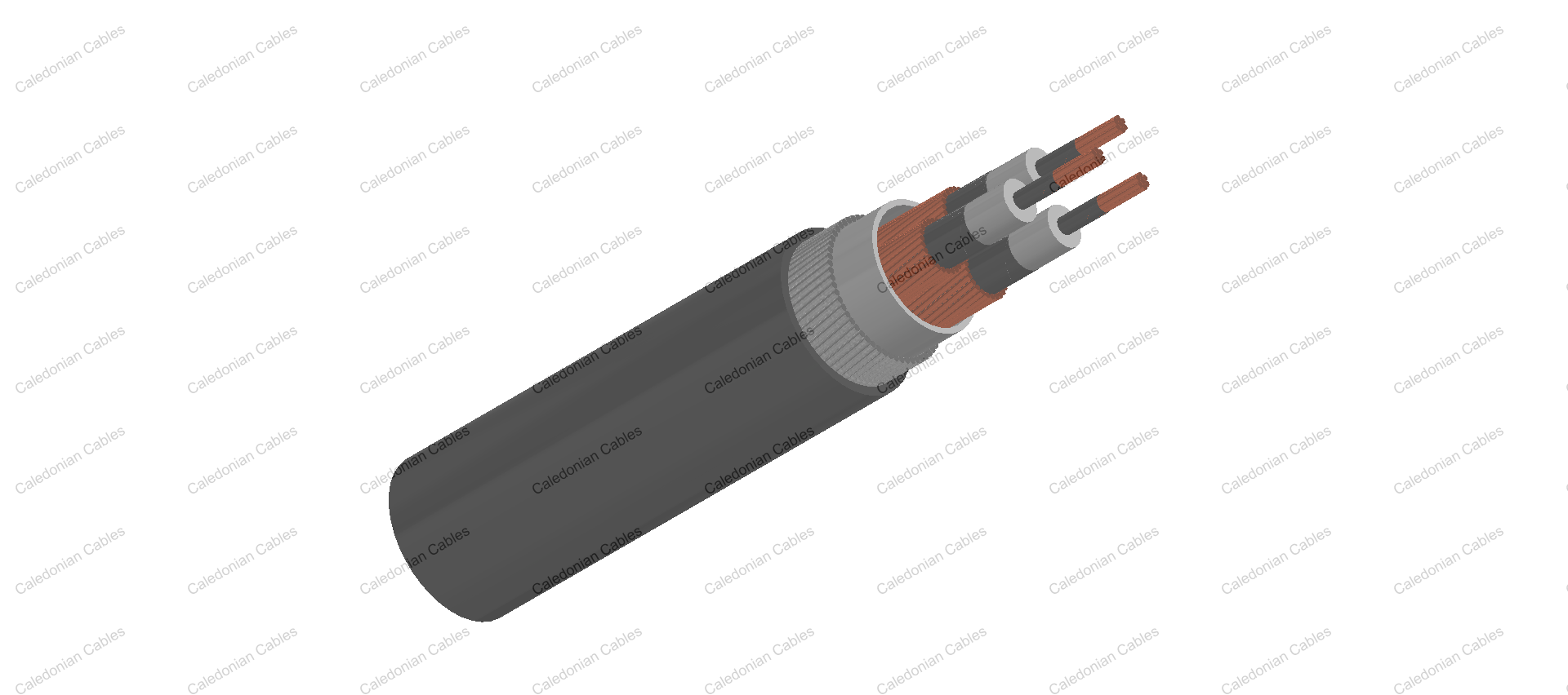 6.35/11kV Three Core Individual Screened &amp;amp; PVC/SWA/PVC Sheathed (Cu Conductor)